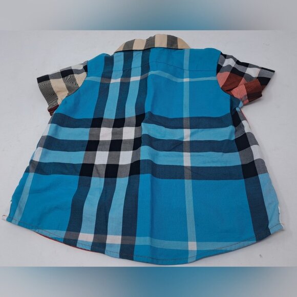 Burberry Children Baby Boys Colorblock Nova Check Button Up Shirt 4M 75cm - Picture 5 of 10